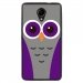 TPU1ROBBYCHOUETTE5 - Coque souple pour Wiko Robby avec impression Motifs chouette mauve et grise