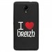 TPU1ROBBYCOEURBREIZH - Coque souple pour Wiko Robby avec impression Motifs coeur rouge I Love Breizh