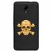 TPU1ROBBYSKULLOR - Coque souple pour Wiko Robby avec impression Motifs tête de mort aspect or