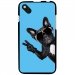 TPU1SUNSET2CHIENVBLEU - Coque Souple en gel pour Wiko Sunset 2 avec impression Motifs chien à lunettes sur fond bleu