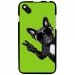TPU1SUNSET2CHIENVVERT - Coque Souple en gel pour Wiko Sunset 2 avec impression Motifs chien à lunettes sur fond vert