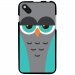 TPU1SUNSET2CHOUETTE2 - Coque Souple en gel pour Wiko Sunset 2 avec impression Motifs chouette endormie bleue et grise