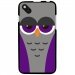 TPU1SUNSET2CHOUETTE6 - Coque Souple en gel pour Wiko Sunset 2 avec impression Motifs chouette endormie mauve et grise
