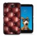 TPU1XPE4CAPITON - Coque Souple en gel noir pour Sony Xperia E4 avec impression Motifs effet capitonné bordeau