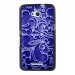 TPU1XPE4GARABESQUEBLEU - Coque Souple en gel noir pour Sony Xperia E4g avec impression Motifs arabesque bleu