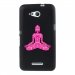 TPU1XPE4GBOUDDHAFUSHIA - Coque Souple en gel noir pour Sony Xperia E4g avec impression Motifs bouddha fushia