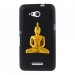TPU1XPE4GBOUDDHAOR - Coque Souple en gel noir pour Sony Xperia E4g avec impression Motifs bouddha or