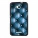 TPU1XPE4GCAPITONBLEU - Coque Souple en gel noir pour Sony Xperia E4g avec impression Motifs effet capitonné bleu
