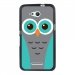 TPU1XPE4GCHOUETTE1 - Coque Souple en gel noir pour Sony Xperia E4g avec impression Motifs chouette bleue et grise