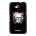 TPU1XPE4GSKULLFLOWER - Coque souple pour Sony Xperia E4g avec impression Motifs skull fleuri