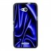 TPU1XPE4GSOIEBLEU - Coque Souple en gel noir pour Sony Xperia E4g avec impression Motifs soie drapée bleue