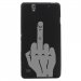 TPU1XPERIAC4MAINDOIGT - Coque Souple en gel pour Sony Xperia C4 avec impression Motifs doigt d'honneur