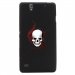 TPU1XPERIAC4SKULLTRIBAL - Coque Souple en gel pour Sony Xperia C4 avec impression Motifs tête de mort sur fond tribal