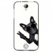 TPU1Z320CHIENVBLANC - Coque souple pour Acer Liquid Z320 avec impression Motifs chien à lunettes sur fond blanc