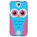 TPU1Z320CHOUETTE3 - Coque souple pour Acer Liquid Z320 avec impression Motifs chouette bleue et rose
