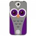 TPU1Z320CHOUETTE5 - Coque souple pour Acer Liquid Z320 avec impression Motifs chouette mauve et grise
