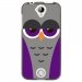 TPU1Z320CHOUETTE6 - Coque souple pour Acer Liquid Z320 avec impression Motifs chouette endormie mauve et grise