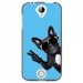 TPU1Z330CHIENVBLEU - Coque souple pour Acer Liquid Z330 avec impression Motifs chien à lunettes sur fond bleu
