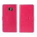 WALGLOSS6EDGEPLUSFUSHIA - Etui type portefeuille fushia aspect huilé Samsung Galaxy S6-Edge PLUS rabat latéral fonction stan