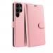 WALLET-S22ULTRAROSE - Etui Galaxy-S22 Ultra logements carte fonction stand coloris rose