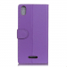 WALLET-Y60VIOLET - Etui portefeuille Wiko Y60 rabat latéral violet logements cartes
