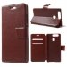 WALLETHUAWEIP9ALLMARRON - Etui type portefeuille marron complet pour Huawei P9 rabat latéral articulé fonction stand