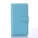 WALLETLEONBLEU - Etui type portefeuille bleu pour LG Leon rabat latéral articulé fonction stand