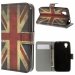 WALLETSUNSETUKVINT - Etui type portefeuille Union Jack pour Wiko Sunset avec rabat latéral articulé fonction sta