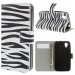 WALLETSUNSETZEBRE - Etui type portefeuille zèbre pour Wiko Sunset avec rabat latéral articulé fonction stand