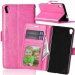 WALLETXPERIAXAFUSHIA - Etui type portefeuille fushia Xperia XA avec rabat latéral articulé fonction