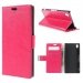 WALLETXPM4FUSHIA - Etui type portefeuille pour Xperia M4-Aqua coloris fushia rabat latéral articulé fonction stand