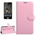 WALLGRAINUFEELROSE - Etui type portefeuille rose pour Wiko U-Feel avec rabat latéral stand