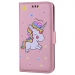 WALLICO-A52017ROSE - Housse Etui Galaxy A5-2017 Licorne avec strass et paillettes coloris rose