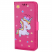 WALLICO-XZ2COMPFUSHIA - Housse Etui Xperia XZ2 Compact Licorne avec strass et paillettes coloris fushia