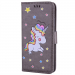 WALLICO-XZ2COMPGRIS - Housse Etui Xperia XZ2 Compact Licorne avec strass et paillettes coloris gris