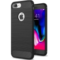 CARBOBRUSH-IP7LUS - Coque iPhone 7+/8+ antichoc coloris noir aspect carbone