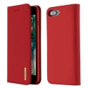 DUX-WISHIP8PLUSROUGE - Etui iPhone 7/8 Plus en cuir rouge rabat latéral fonction stand