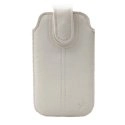 DV0927-POUCHXLBLANC - Etui eco-cuir blanc iPhone 7 système sangle Pull-Up fermeture magnétique
