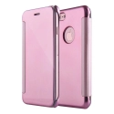 WALLCLEAR-IP7PLUSROSE - Etui iPhone 7+ série View-Case avec rabat translucide coloris rose