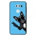 TPU1LGV30CHIENVBLEU - Coque souple pour LG V30 avec impression Motifs chien à lunettes sur fond bleu
